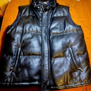 Men’s XL Vest - Ermenegildo Zegna - deerskin leather with down filling